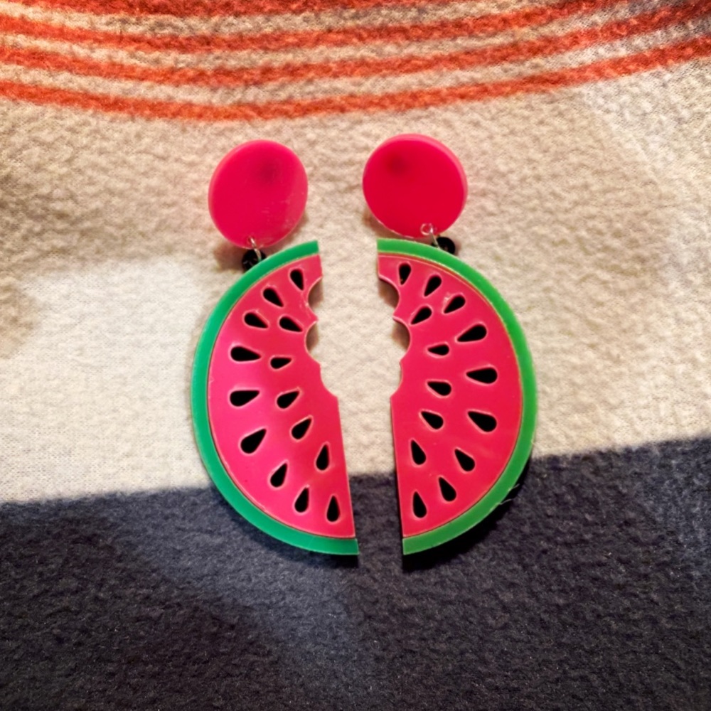 Watermelon Drop Earrings - Picture 3 of 3